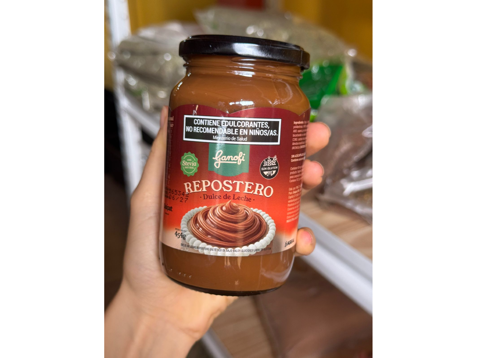 Dulce de leche repostero Ganofi sin azucar 454g