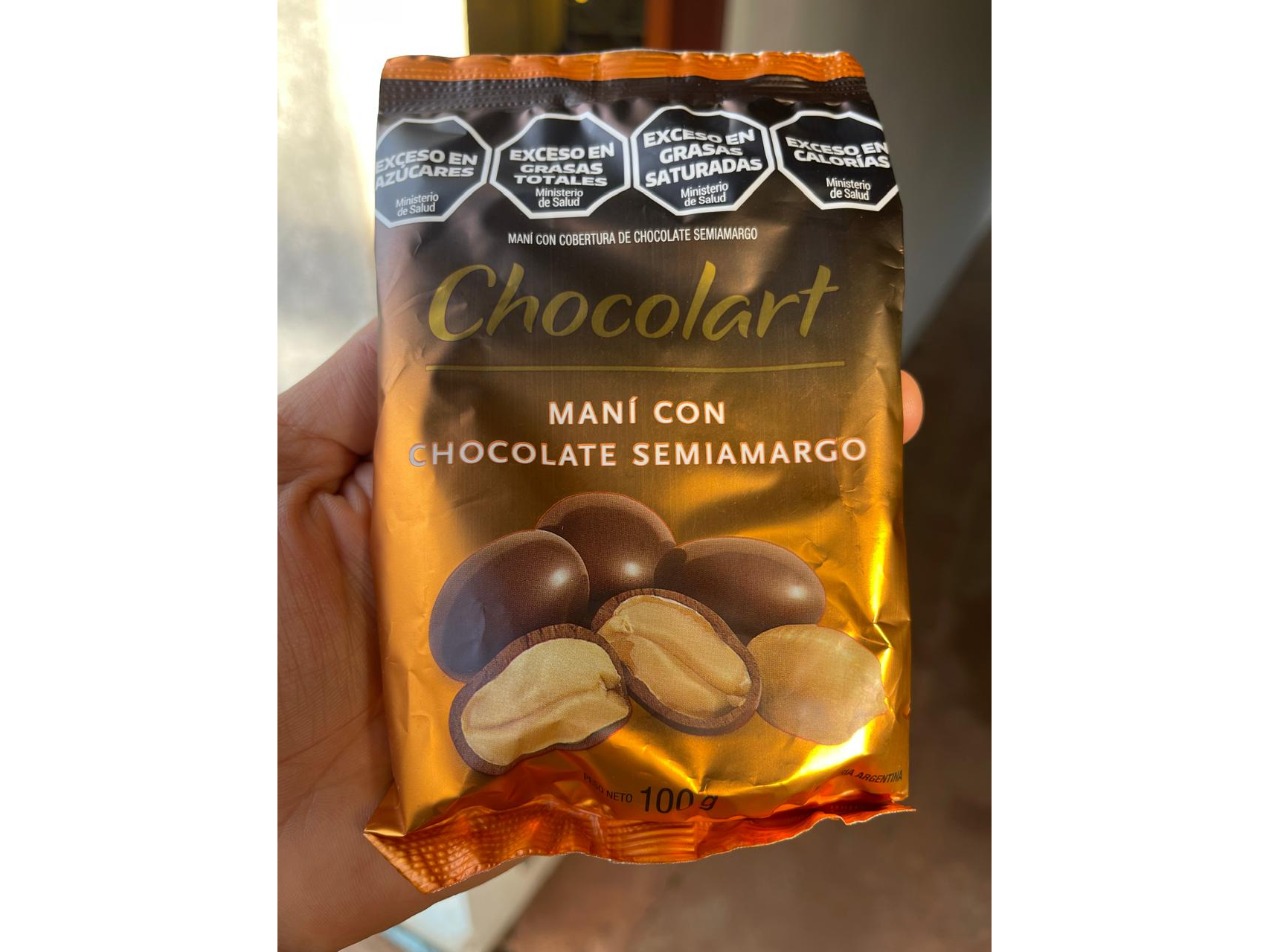 Maní con chocolate