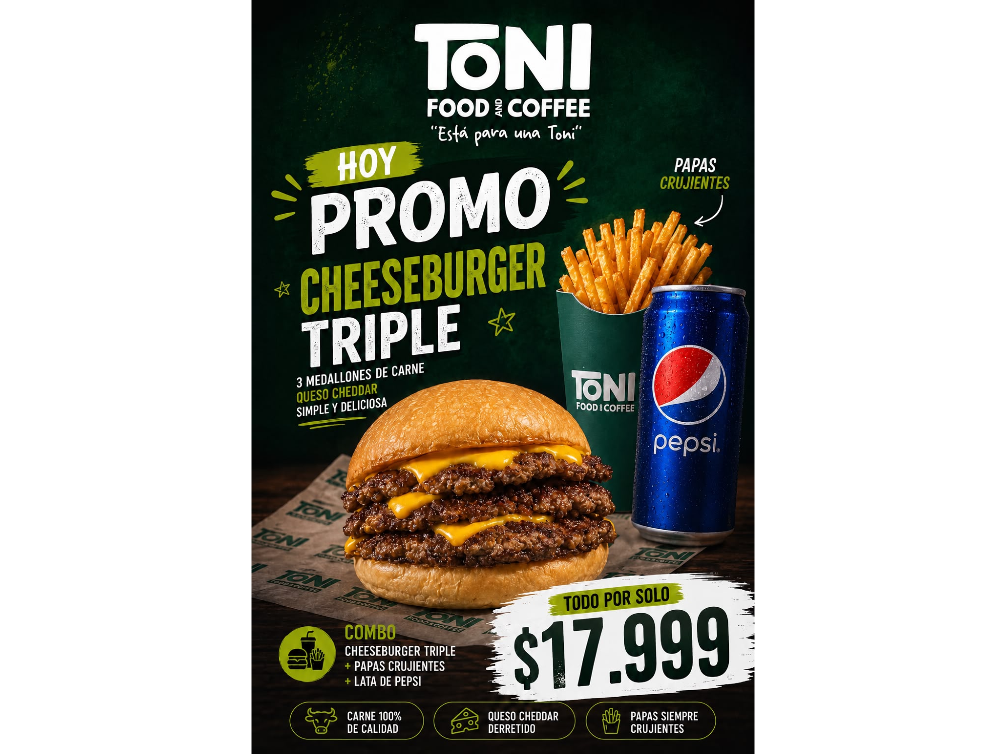 Combo Triple Cheeseburguer