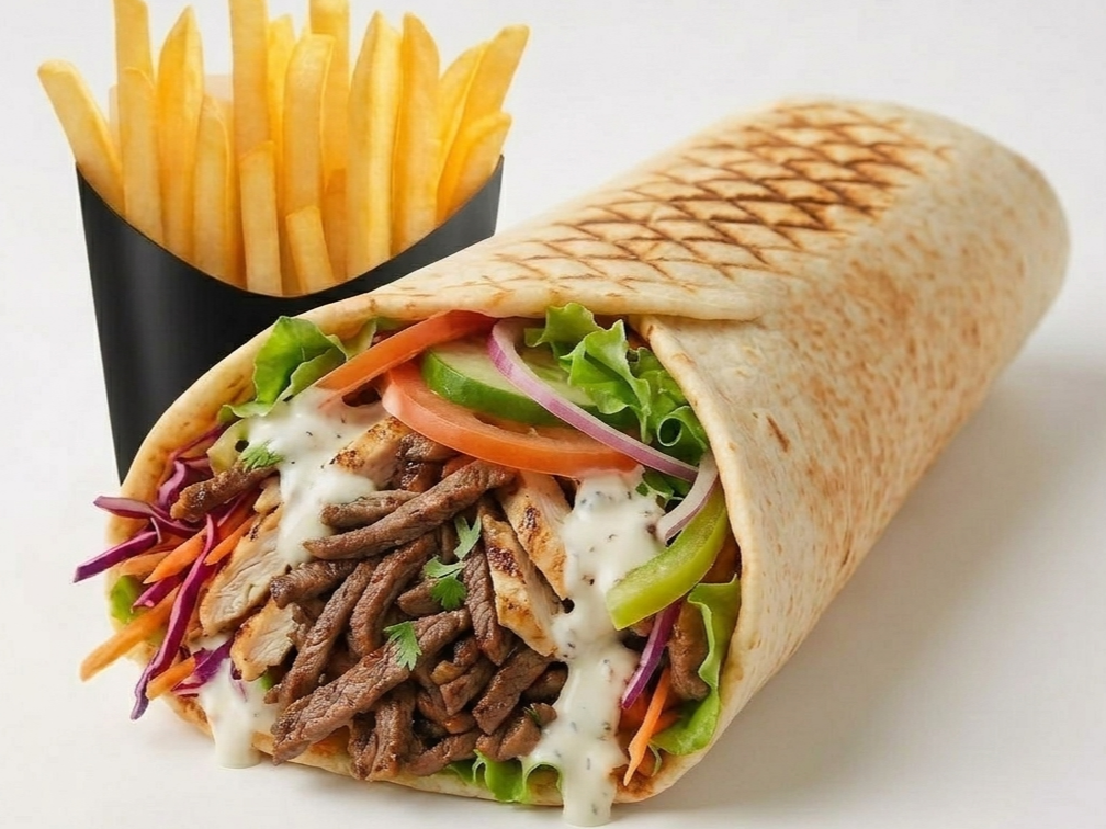 Wrap ternera & pollo+ papas