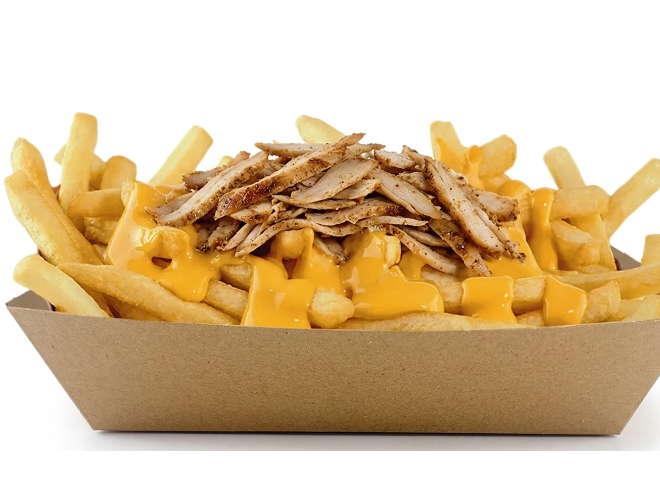Fench fries cheddar & pollo