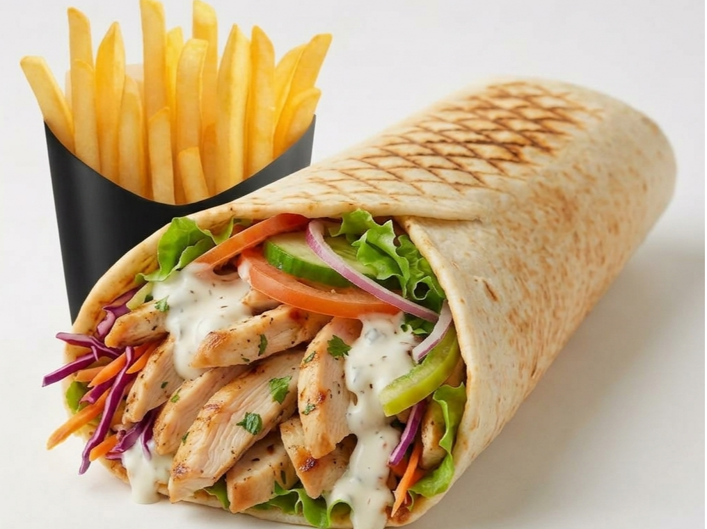 Wrap pollo & papas grandes