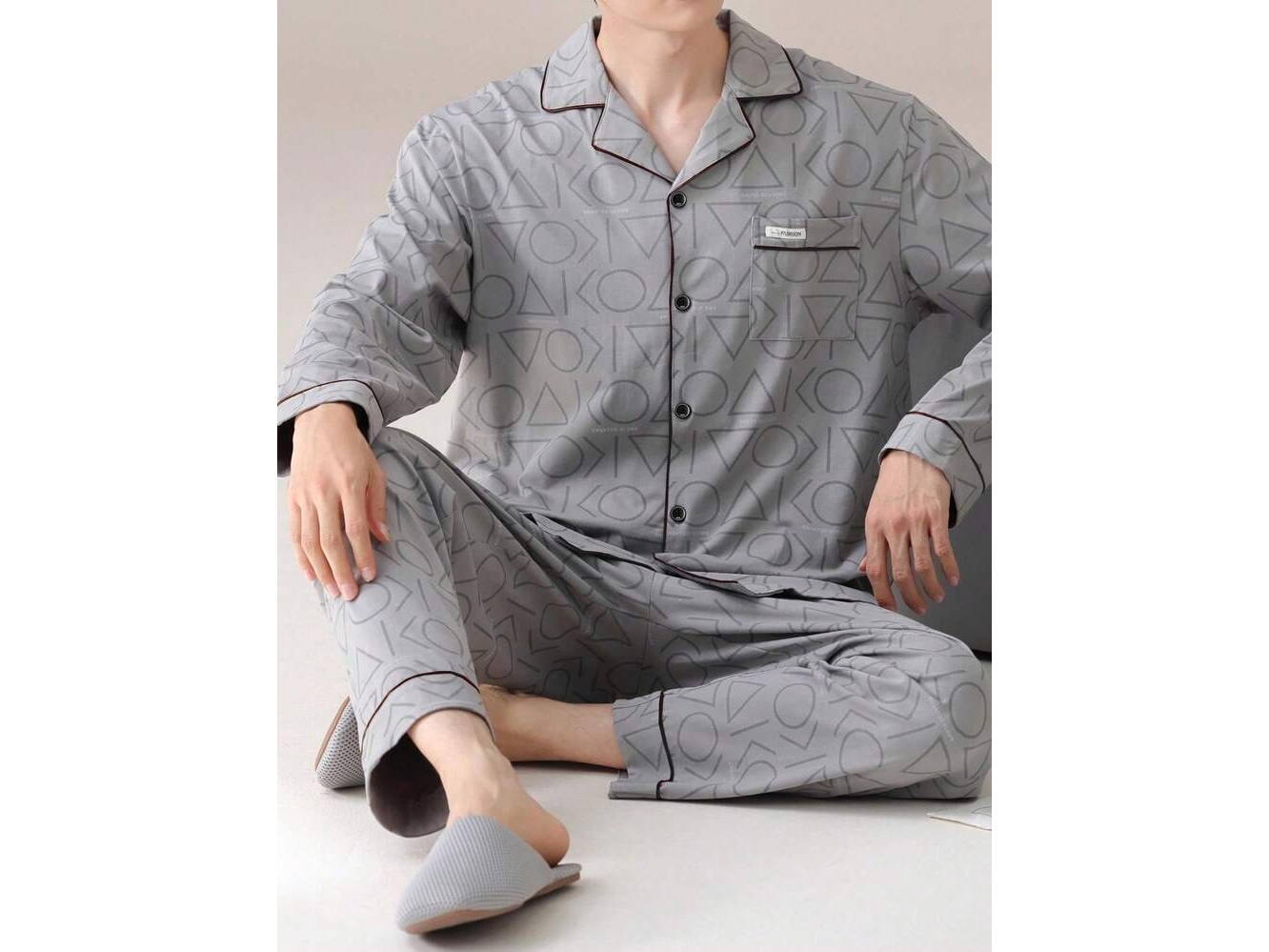 Conjunto De Pijama De Algodón Holgado De Manga Larga (Copia)