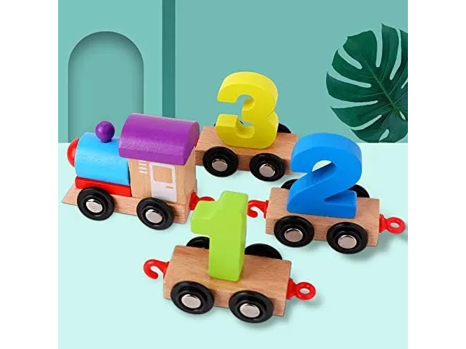Tren Madera Encastrable Numeros