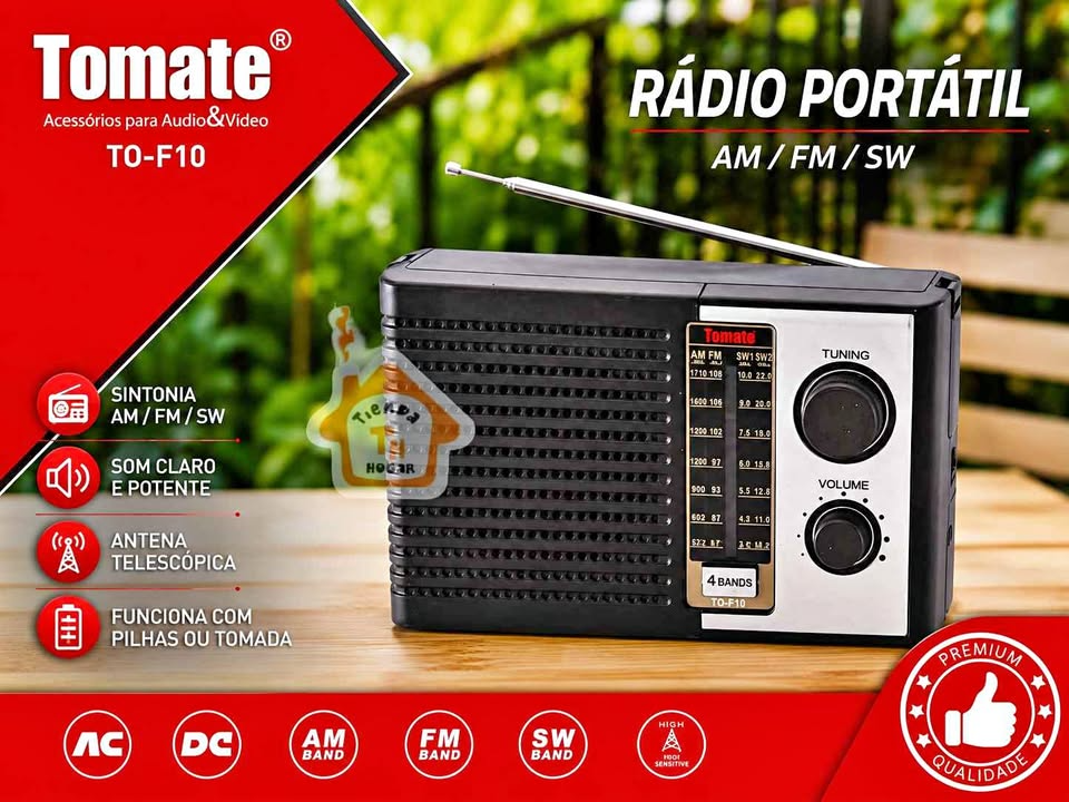 Radio portátil 3 bandas eléctrica y a pilas