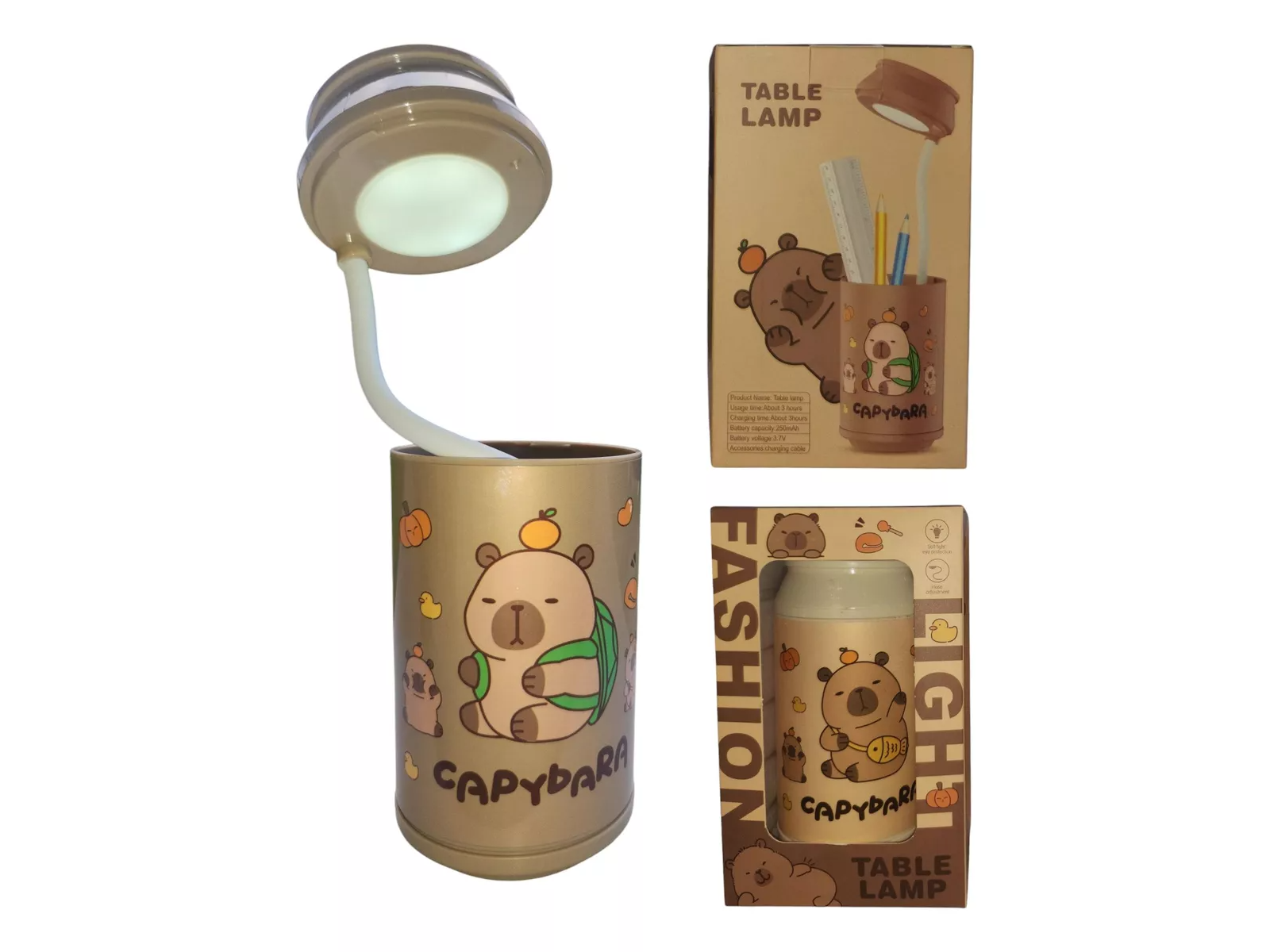 Lámpara vaso porta lápices recargable