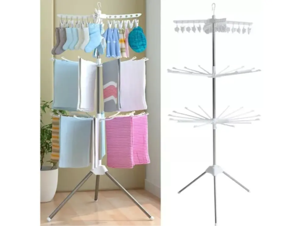 Tendedero Plegable Giratorio Secado Rápido Tender Ropa