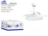 Ventilador de Techo Retráctil RelexTech 42" Luz LED Control Remoto Aspas Invisibles