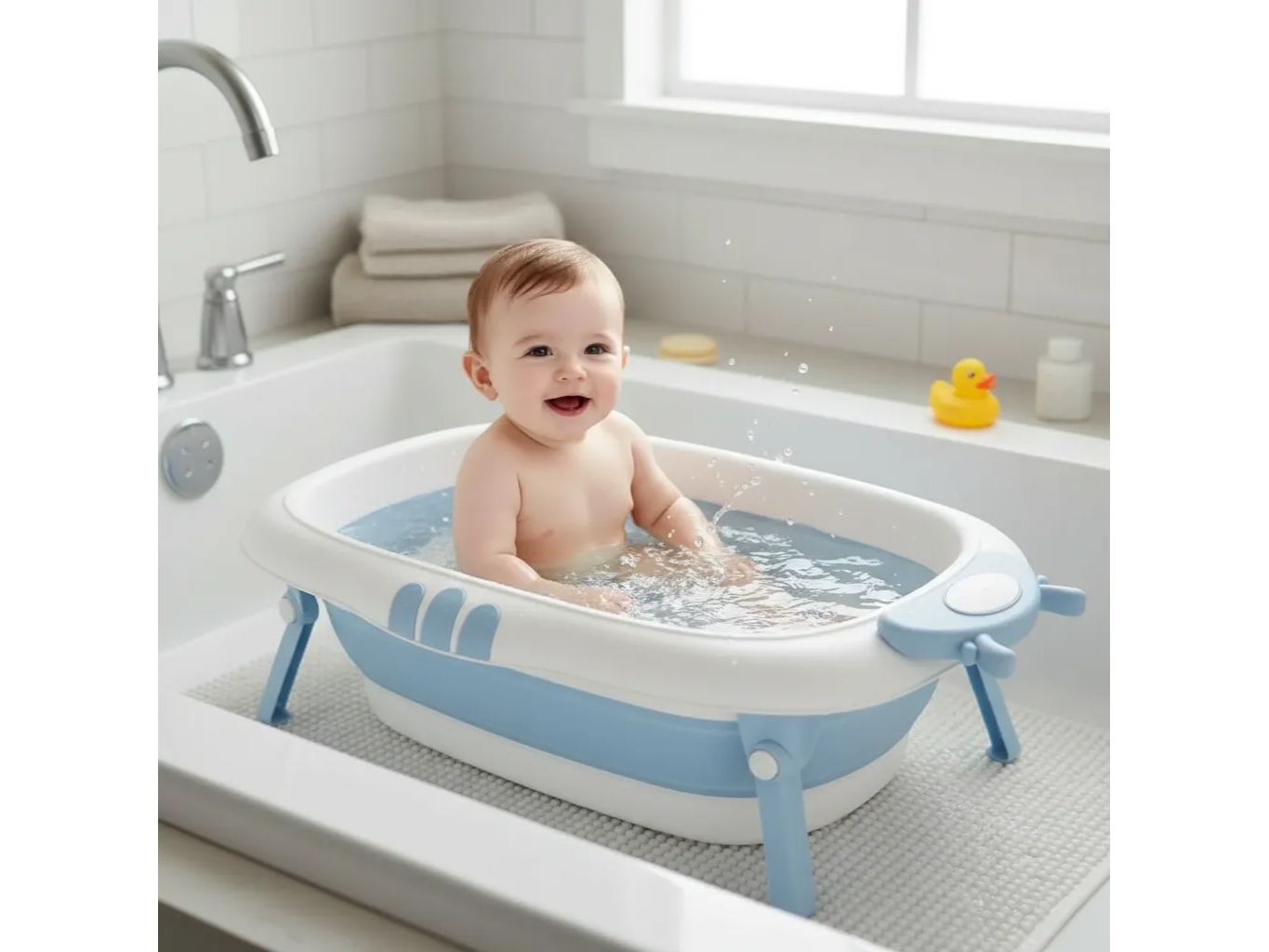 Bañeras plegables de silicona con termómetro