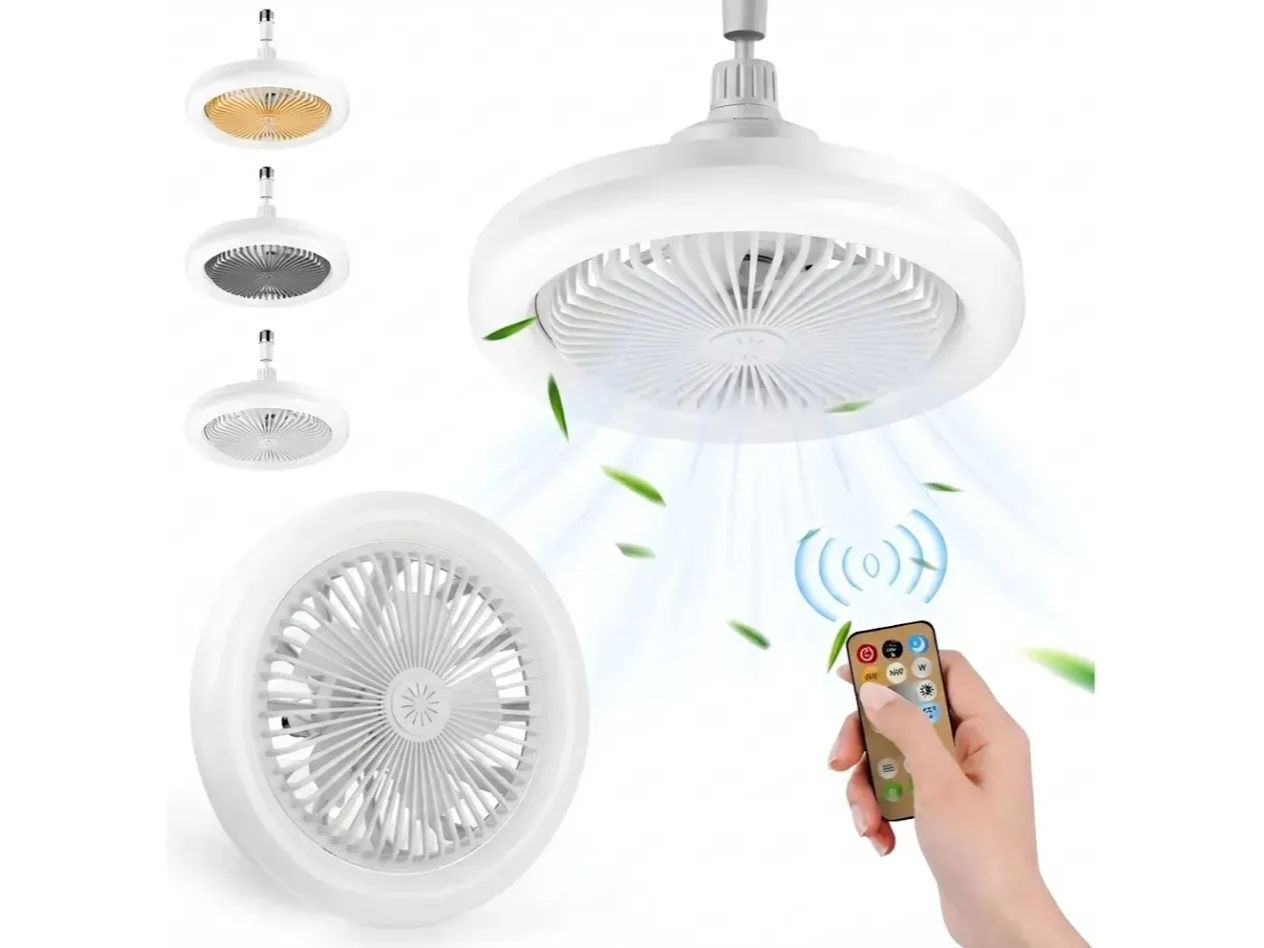 Ventilador De Techo Flexible 180° Con Luz Led Ctrol Remoto Cantidad De Aspas 5 Estructura Blanco Aspas Blanco Diámetro 24.5 Cm Frecuencia 50hz Material De Las Aspas Plástico 003