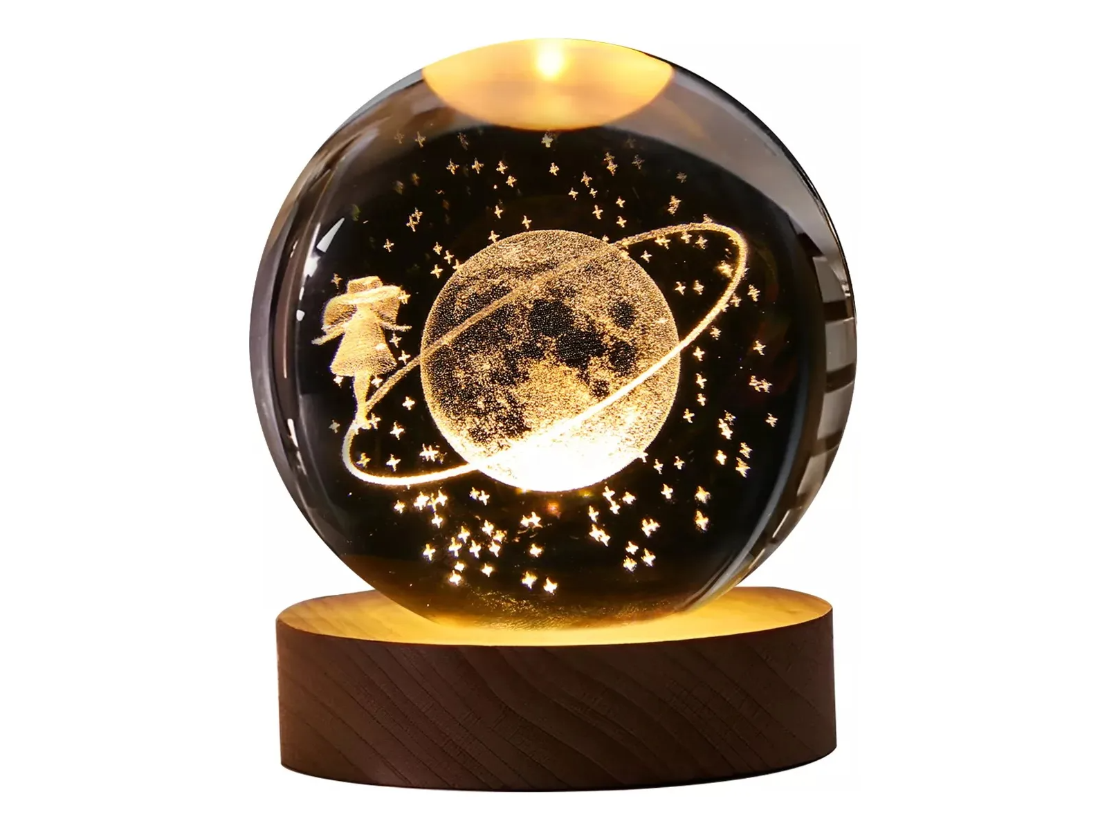 Esfera Magica Cristal 3d Led Luz De Noche