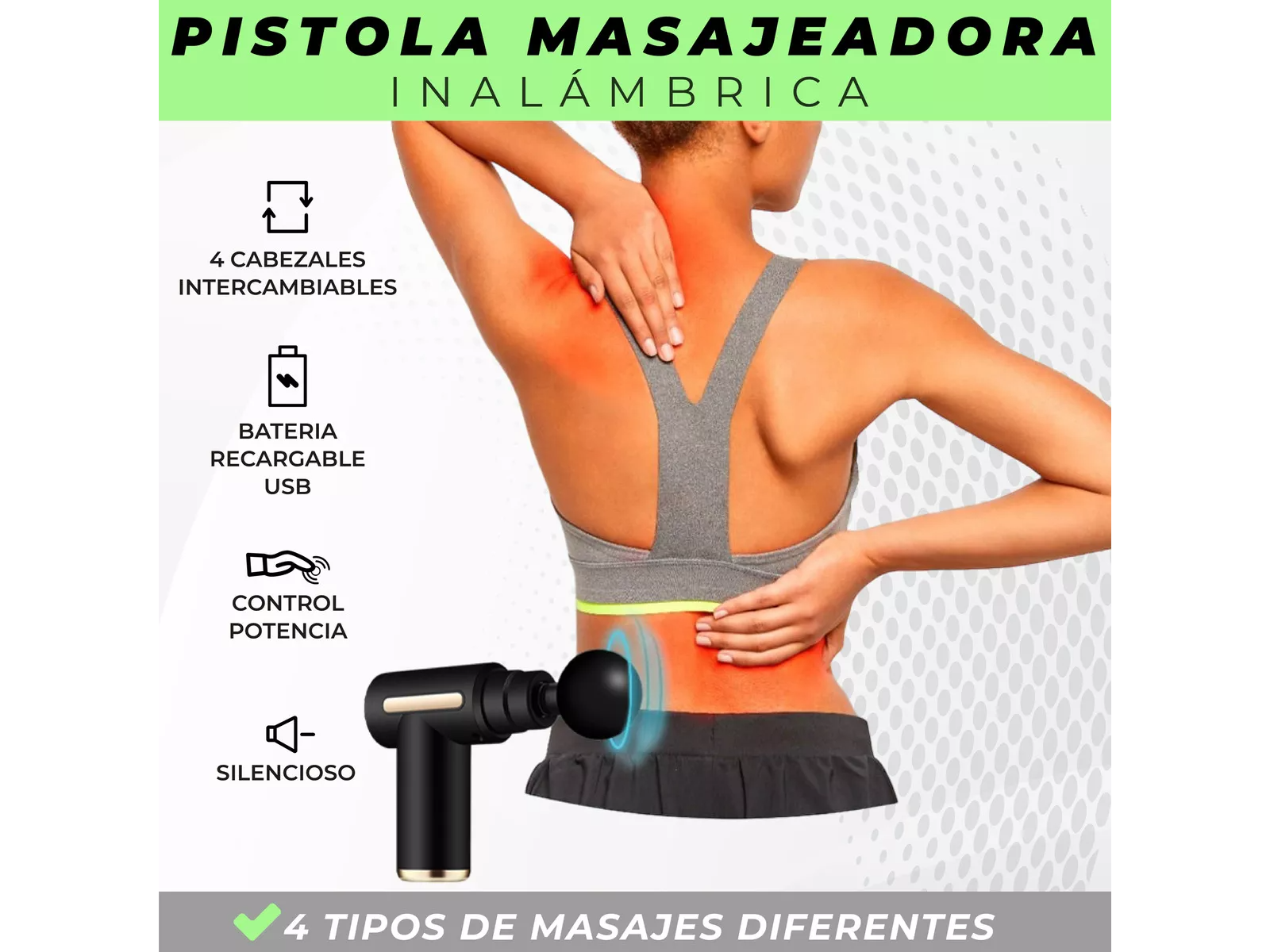 Massage Gun Mini Pistola Masaje Portátil