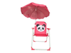 Silla reposera con sombrilla