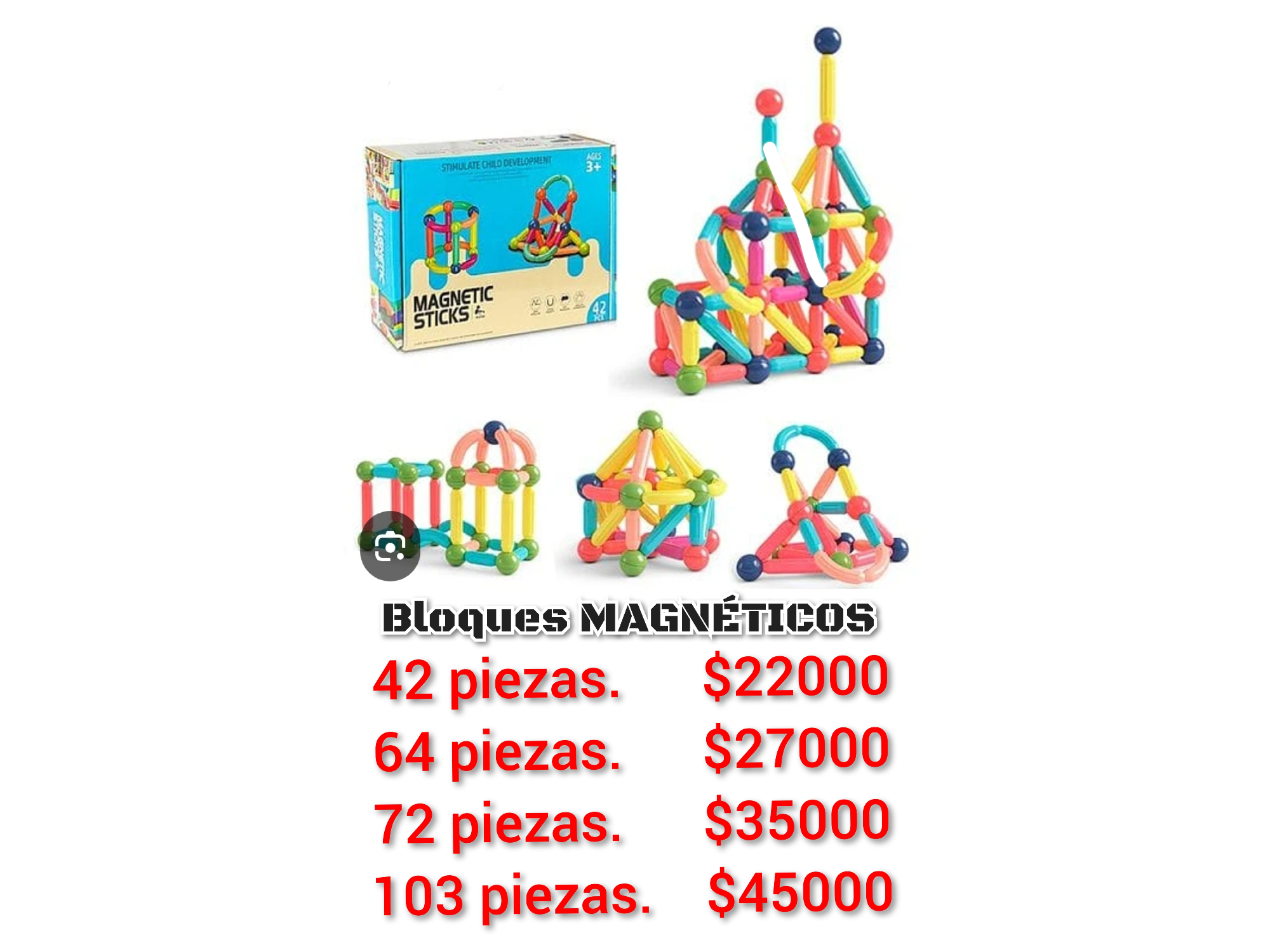 Juego Bloques Magnéticos Barra Magnetic Sticks