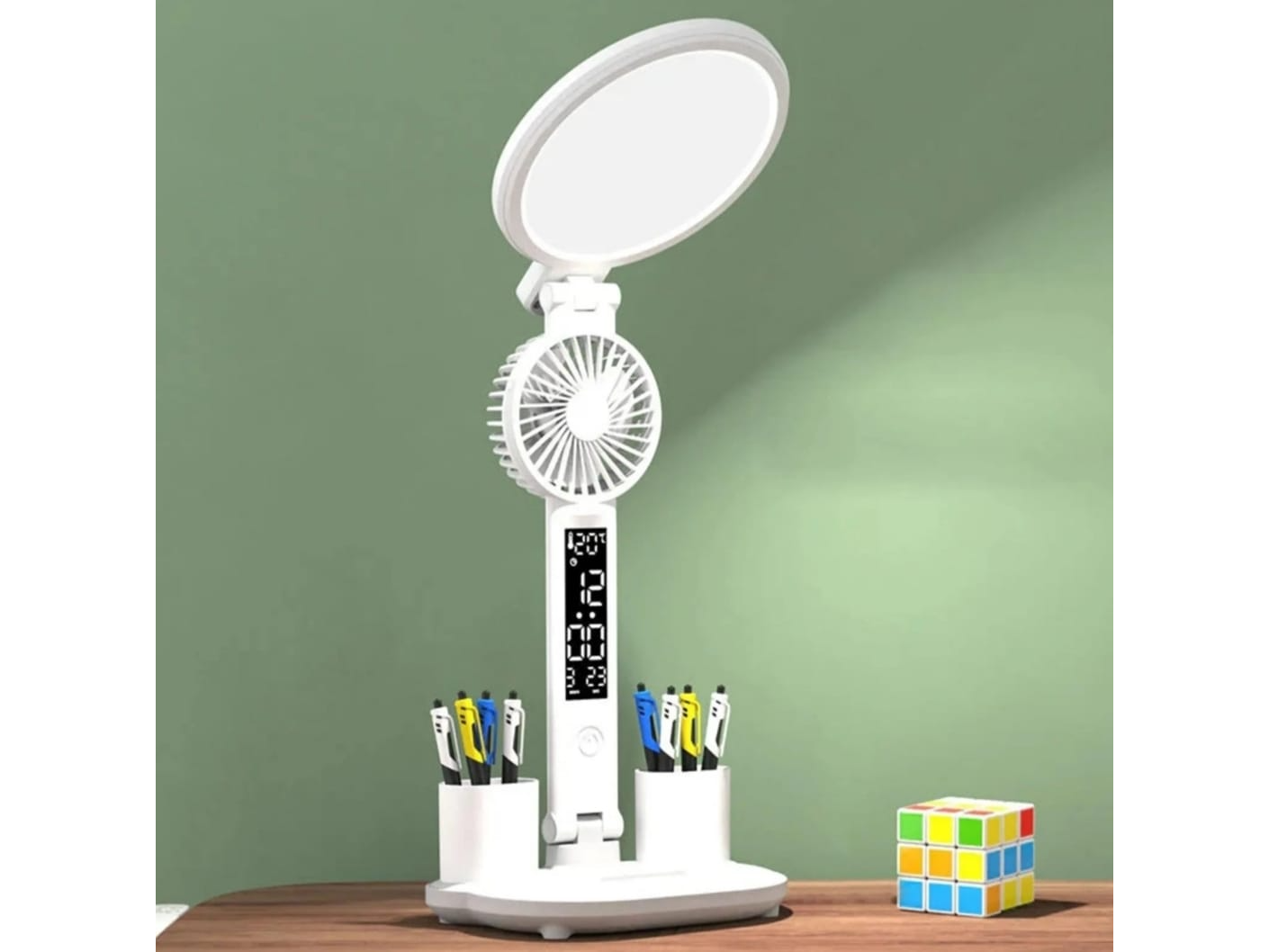 Lámpara De Escritorio Led Con Ventilador