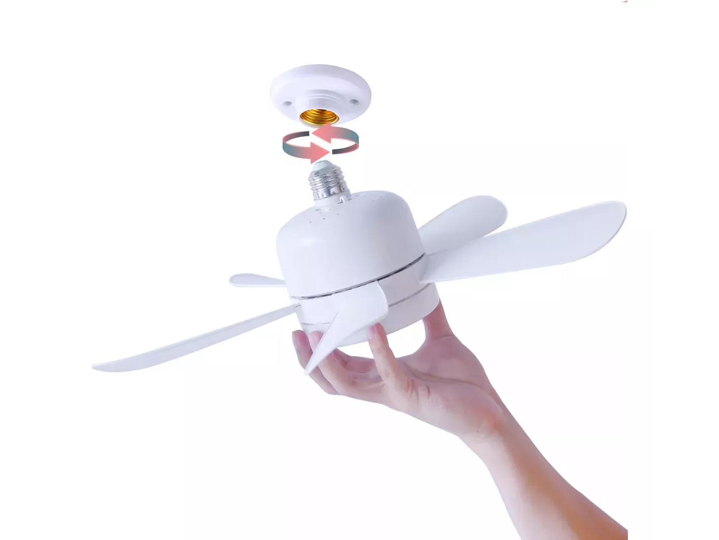 Ventilador Lampara Foco Led 5 Aspas E27 Control Remoto
