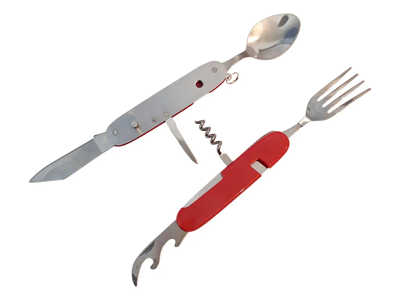 Set Cubiertos Plegable Camping Supervivencia 6 En 1
