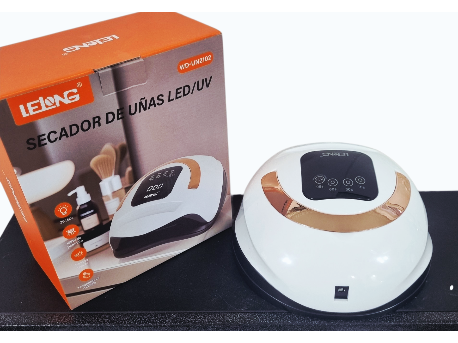 Lámpara de uñas profesional con tecnología dual LED/UV.168 w