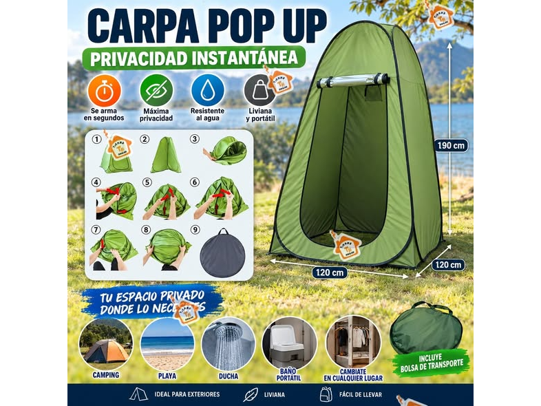 Carpa Autoarmable Baño Camping Cambiador Duchador Portatil