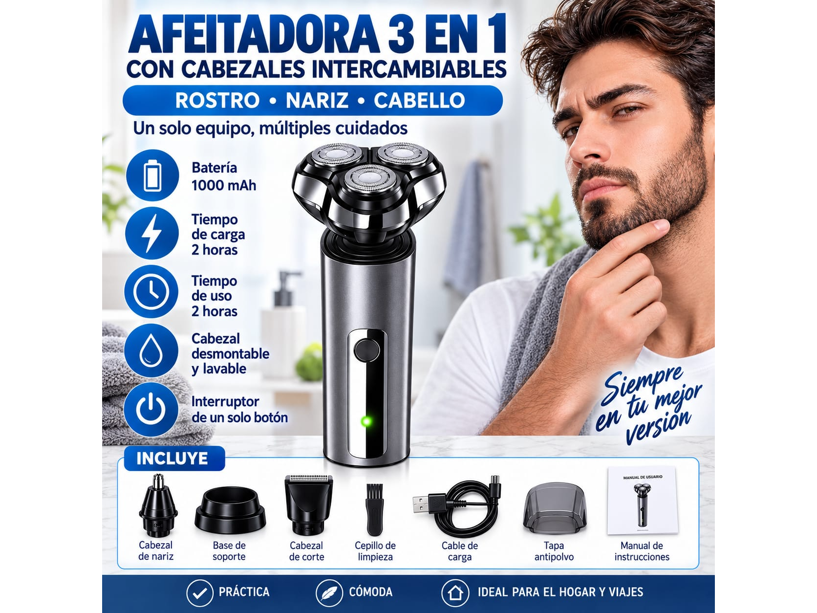 AFEITADORA HOMBRE 3 en 1