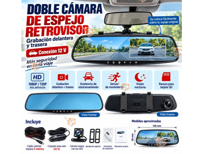 Espejo doble cámara