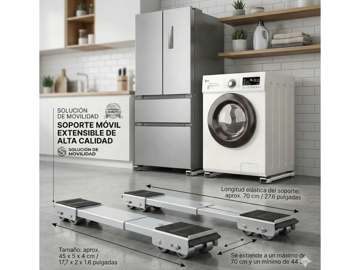 Bases Ajustables Con Ruedas Para Muebles