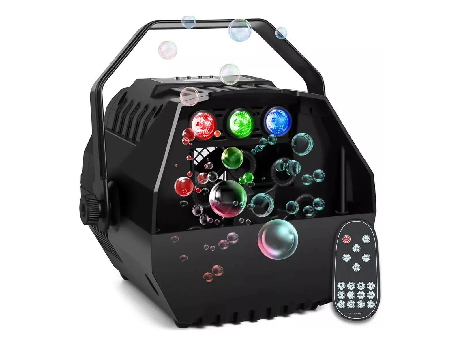 Maquina De Burbujas Inalambrica Control Luces Rgb