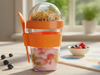 Vaso Yogurt Infantil, con Porta Cereal Y Cuchara