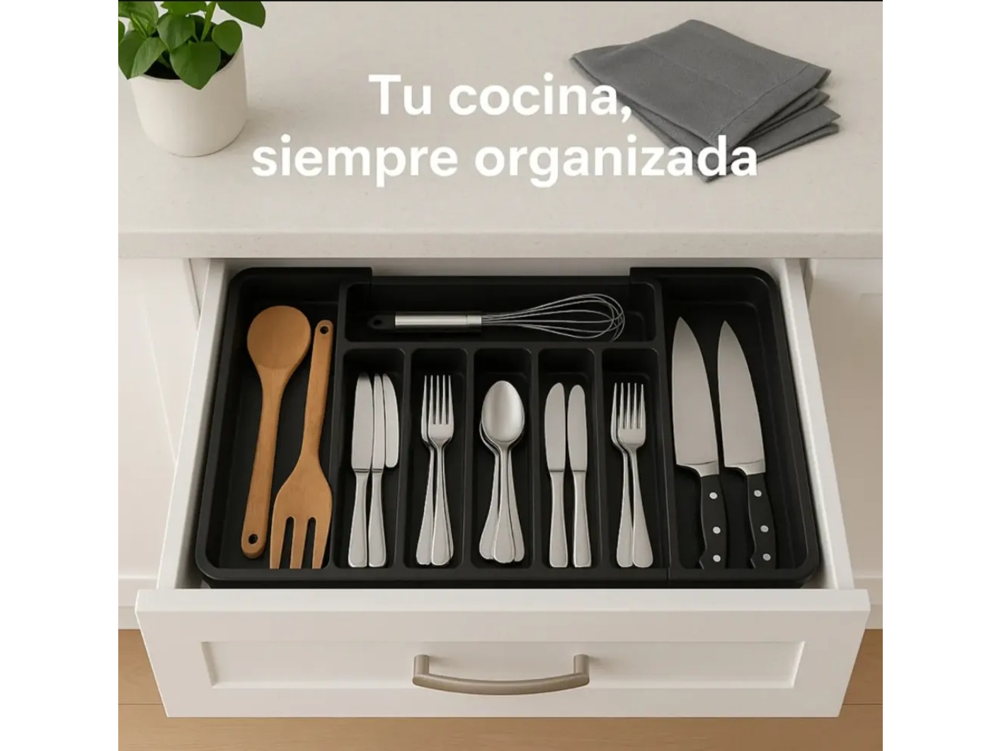 Organizador de cubiertos extensible