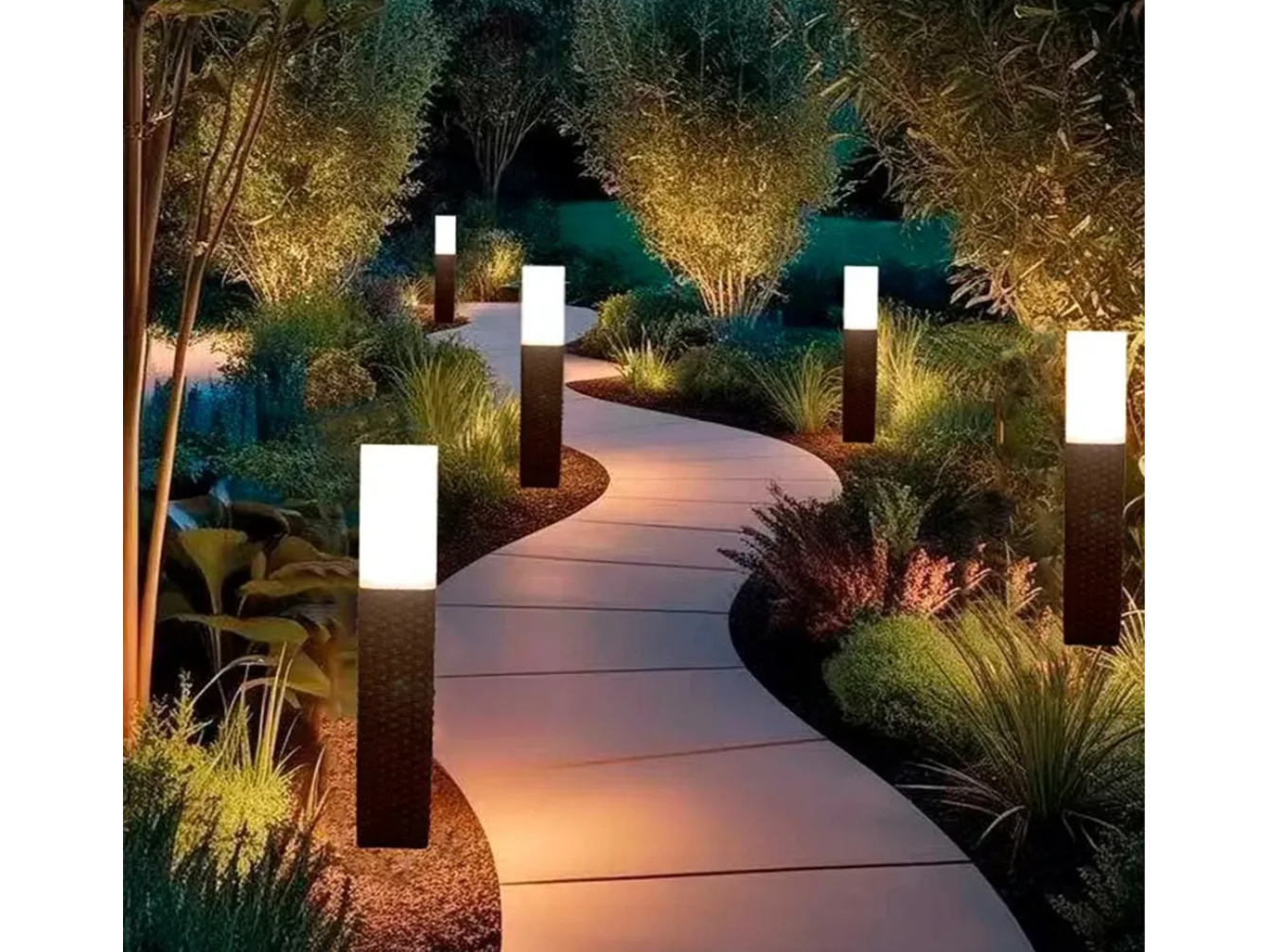 Luz Solar Rattan Jardín Exterior Estaca