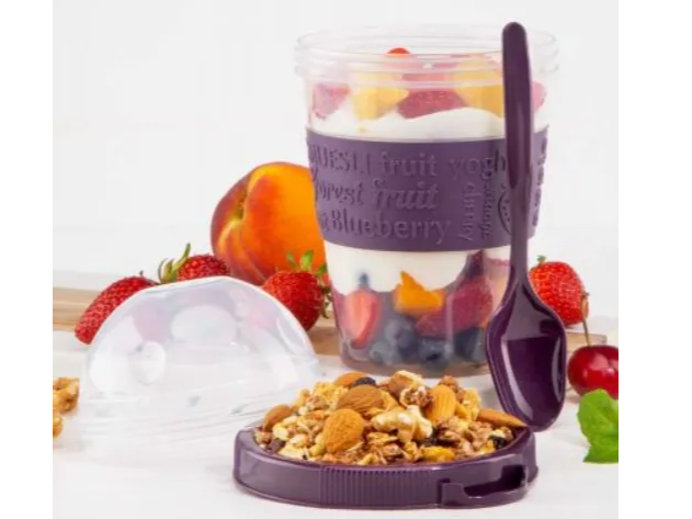 Vaso Yogurt Con Porta Cereal Granola