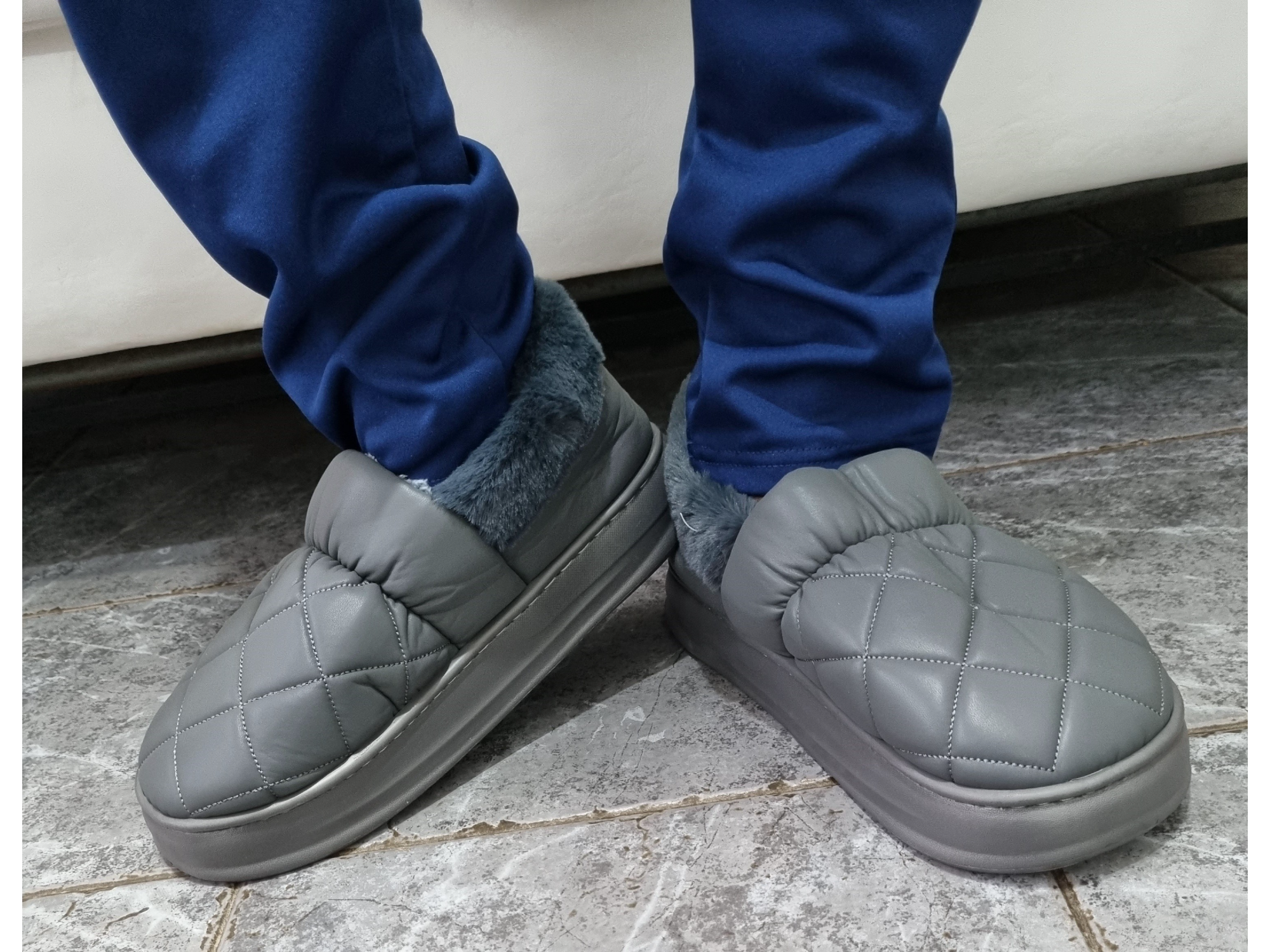 Pantuflas Hombre, Zapatillas de invierno cálidas para hombre impermeables