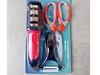 Set Afilador De Cuchillos Triple + Tijeras + Pelador Cocina