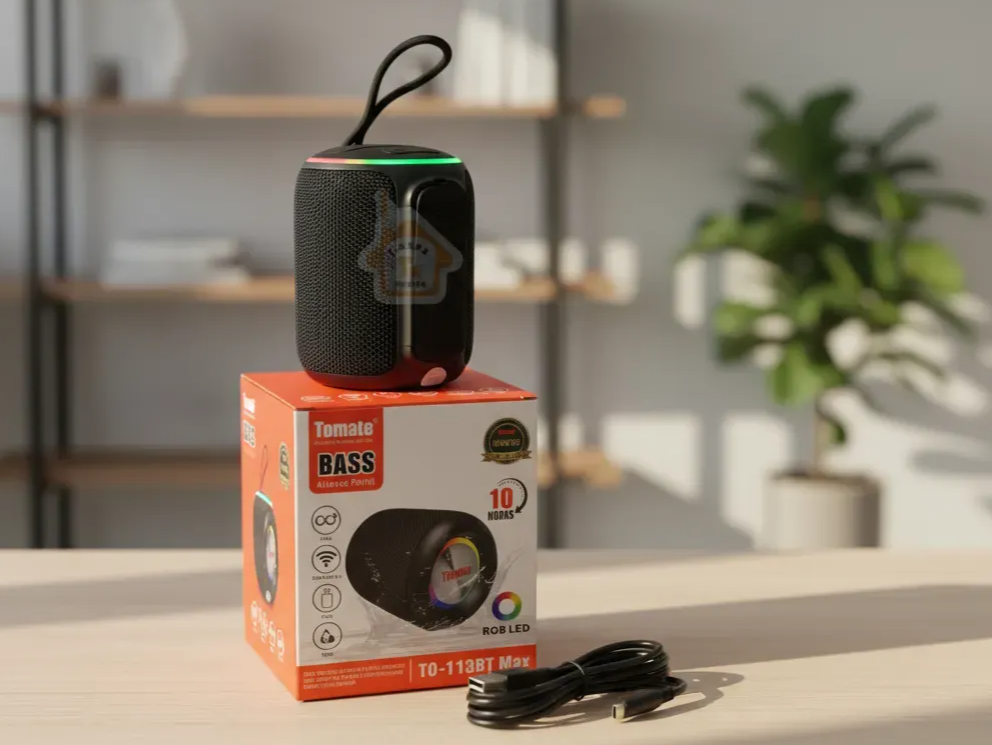 Parlante Portátil Recargable Con Bluetooth Negro