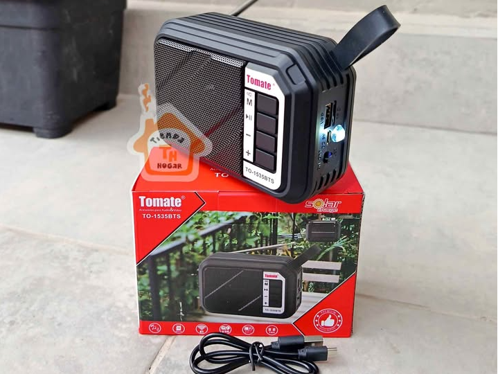 Radio BT parlante portátil recargable linterna con carga solar o cable C