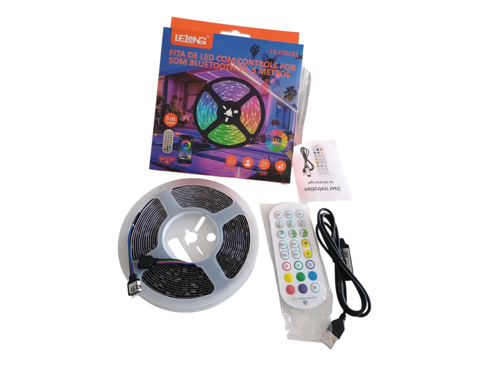 Tira Led Audioritmica Rgb 5050 De 5mt