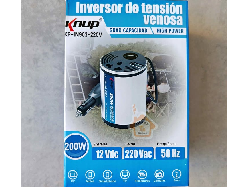 Inversor de corriente para vehículos 12v a 220v
