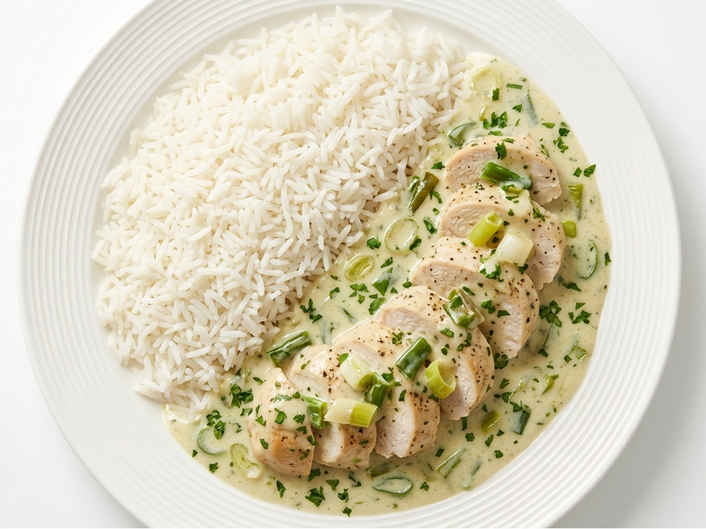 Pechuguitas al verdeo con arroz