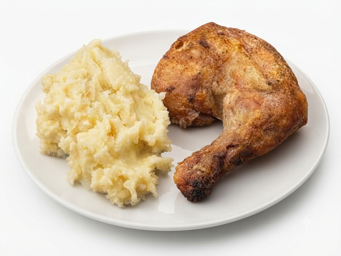 Pollo al horno con guarnición