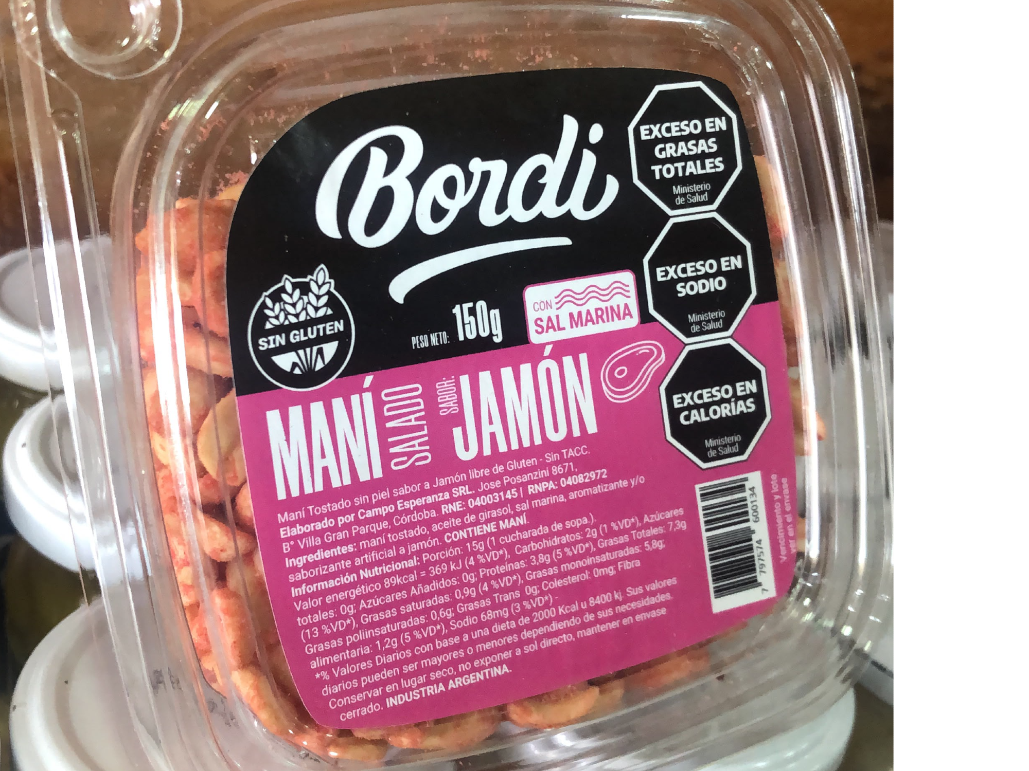 X1 UNID MANI SABOR JAMON 150 GR