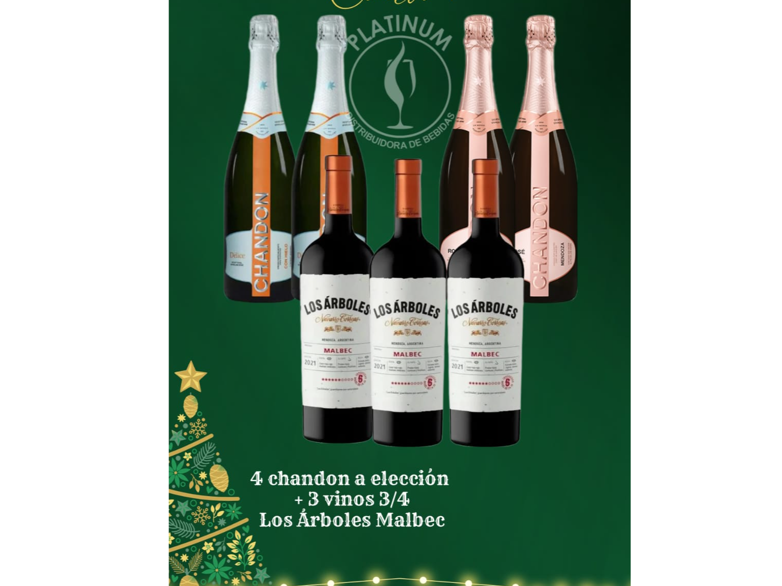 4 UNID CHANDON Y  3 UNID VINO LOS ÁRBOLES