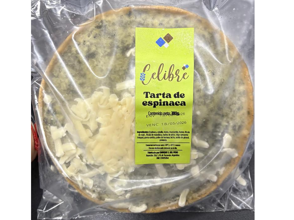 Tarta de Espinaca , ricota y muzzarella. CELIBRE