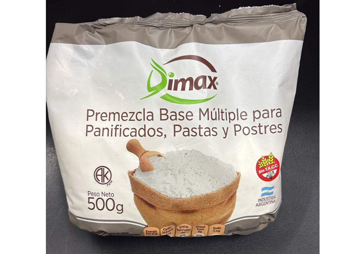 Premezcla Base Multiple para panificados, pastas y postres. 500gr. DIMAX