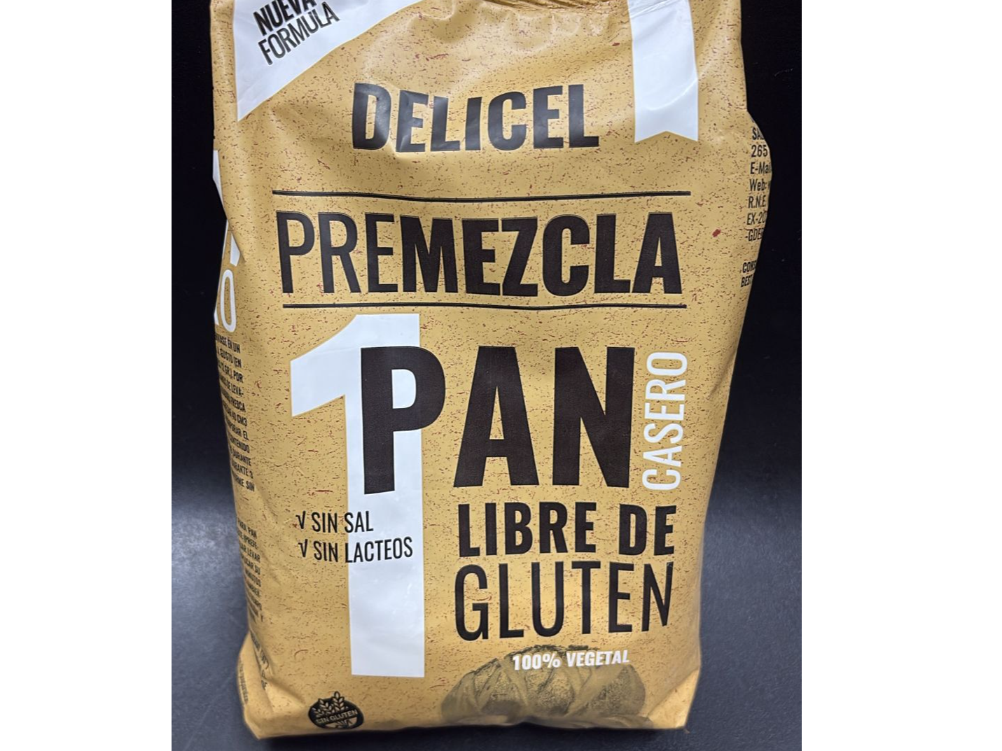 Premezcla para Pan, Sin Sal y Sin lacteos S/Tacc 500gr. DELICEL