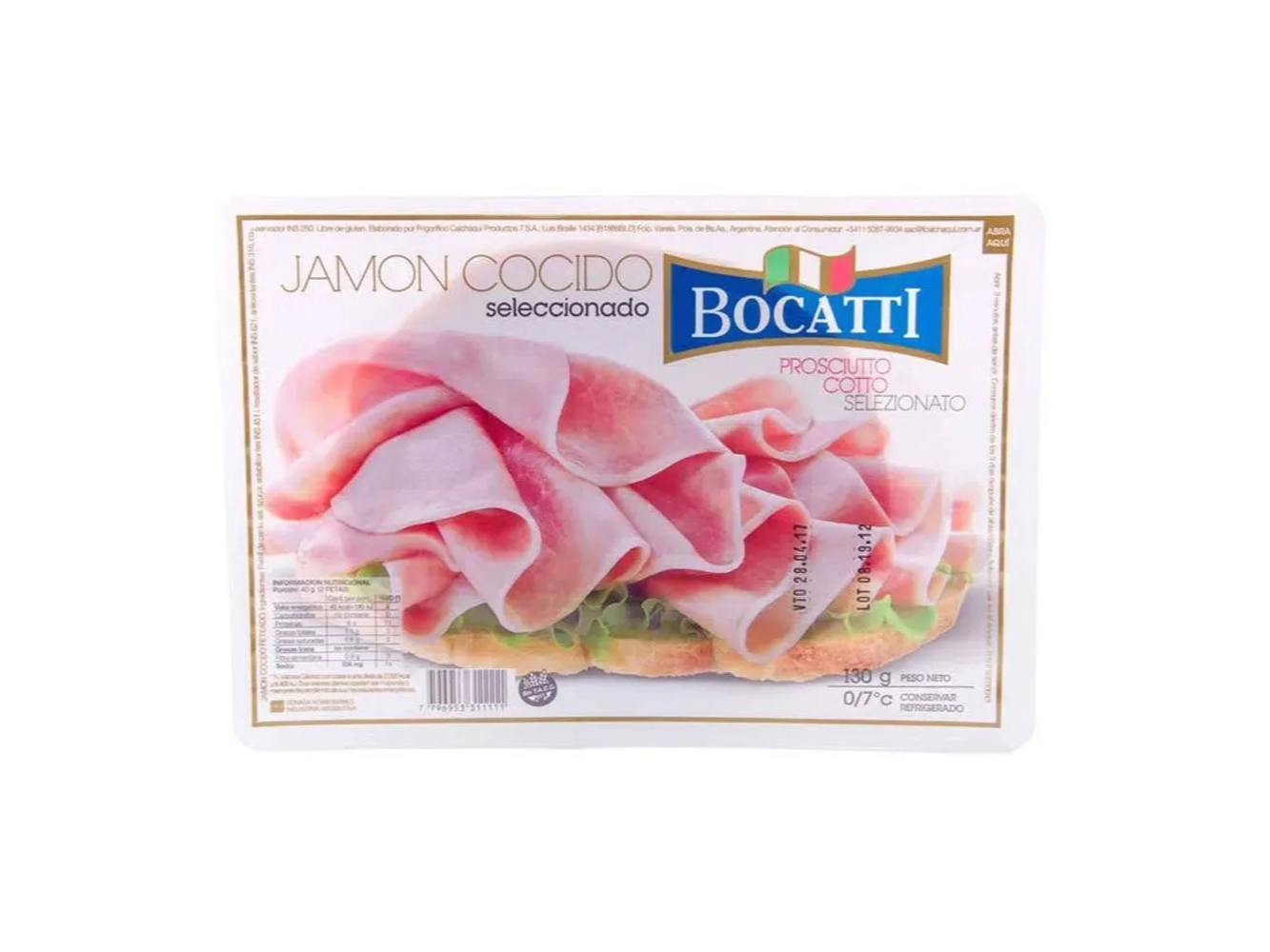 JAMON NATURAL BOCATTI FETEADO 130G