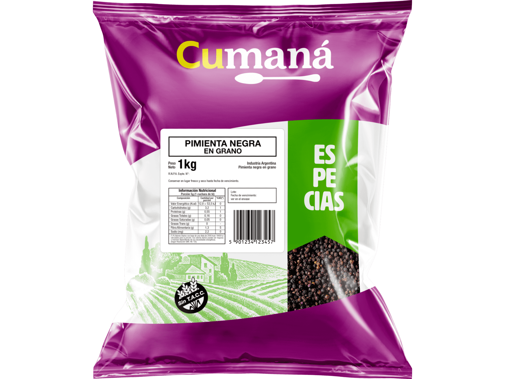 PIMIENTA NEGRA EN GRANO CUMANA 1KG