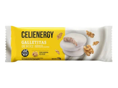 GALLETA DE NUEZ BAÑADO EN CHOCOLATE CELIENERGY X UN