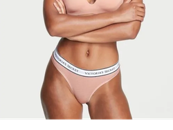 Panty Thong Logo Cotton Misty Rose
