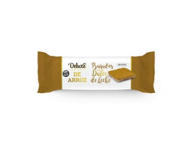 Galletas arroz bañadas con dulce de leche