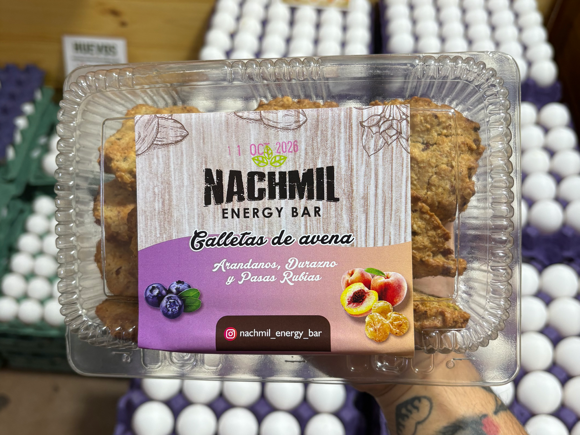 Cookies saludables (avena,arándanos,pasas rubias y durazno)